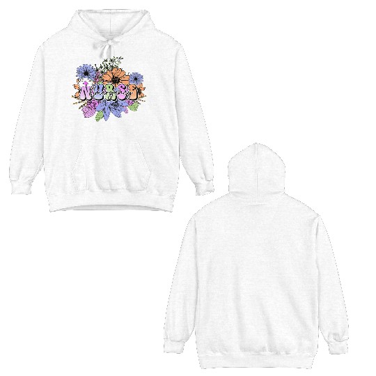 Emergency Nurse flowers Double Sided Hoodies