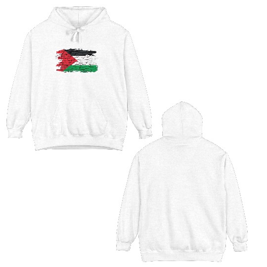 Palestine Flag Graffiti Art Double Sided Hoodies
