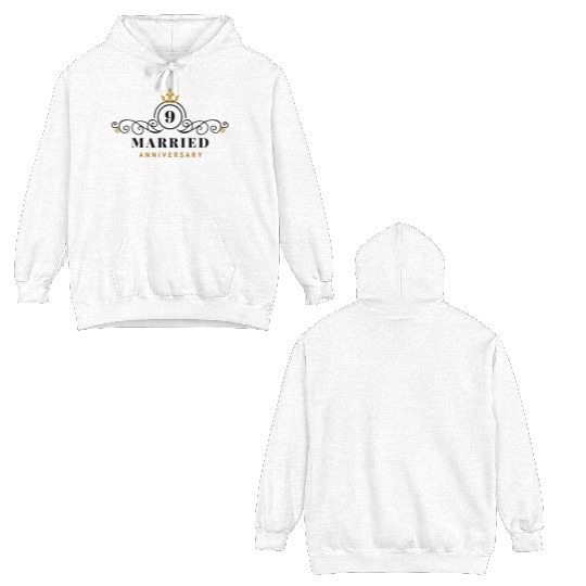 9th Wedding Anniversary Double Sided Hoodies