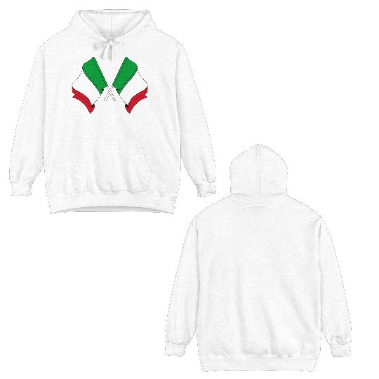 Flags of Italy crossed Double Sided Hoodies