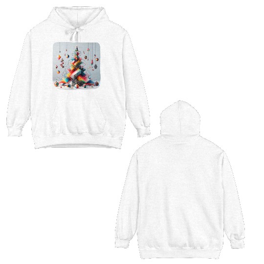 Geometric Christmas tree Double Sided Hoodies