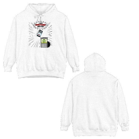 Phone Funny Cartoon Tech Design Double Sided Hoodies