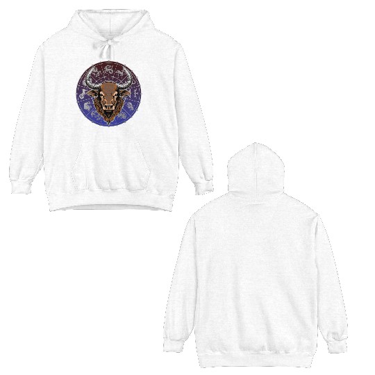 Taurus Zodiac star sign horoscope Astrology Double Sided Hoodies