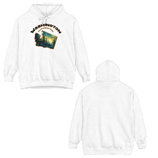 Washington Wildlife - evergreen Double Sided Hoodies