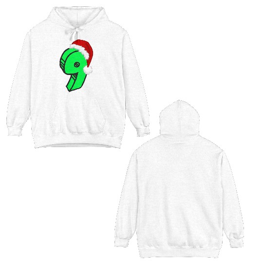 Age 9 Christmas Hat - Number Nine Double Sided Hoodies