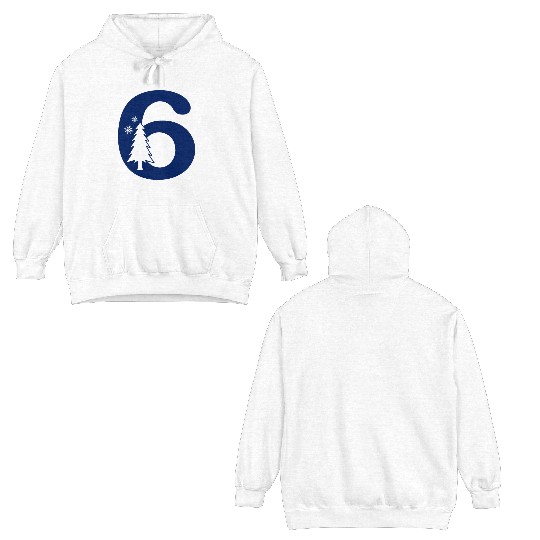 Number 6 - Winter Xmas Age Six Double Sided Hoodies