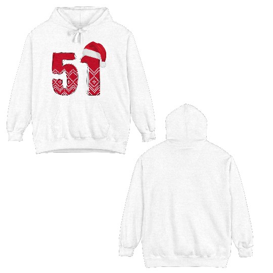 Celebrate 51 Christmas Years - Number Fifty One Double Sided Hoodies