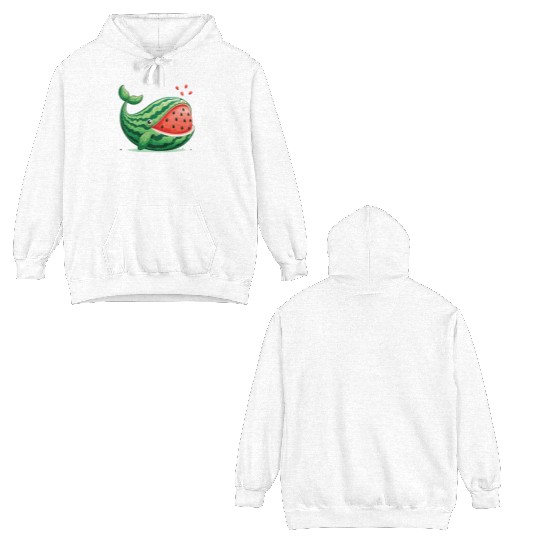 Melon Whale Funny Animal Made Of Vegetables Double Sided Hoodies