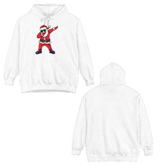 Fueled by Hot Cocoa, dabbing Santa Double Sided Hoodies