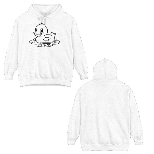 cute duck swimming in a swamp Double Sided Hoodies