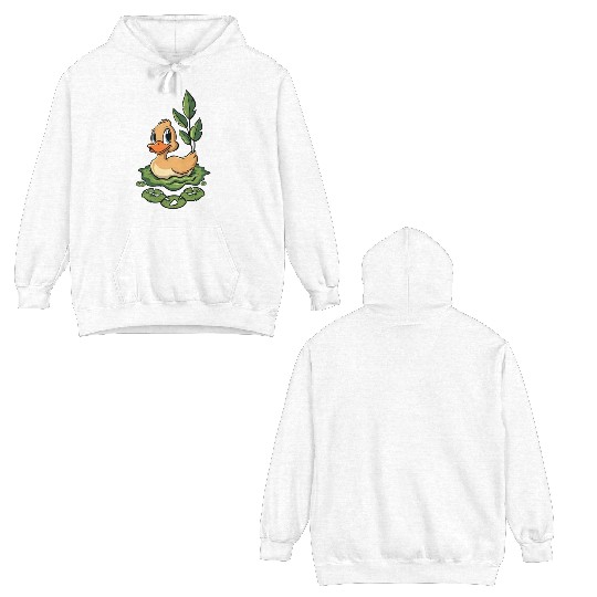 cute duck swimming in a swamp Double Sided Hoodies