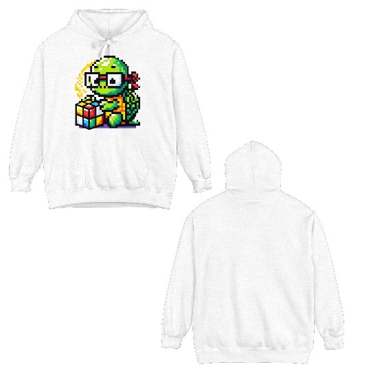 Rubik's Cube & Pixel Turtle - A Brainy Challenge Double Sided Hoodies