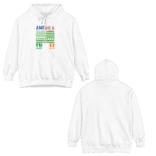 Made in America with Irish Parts St Patrick's Day Double Sided Hoodies