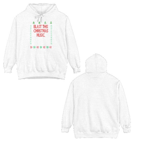 Joyful and triumphant ugly Christmas sweater theme Double Sided Hoodies