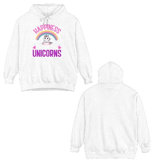 Happiness Is Believing In Unicorns Double Sided Hoodies