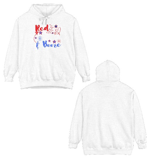 Red white and booze. Double Sided Hoodies