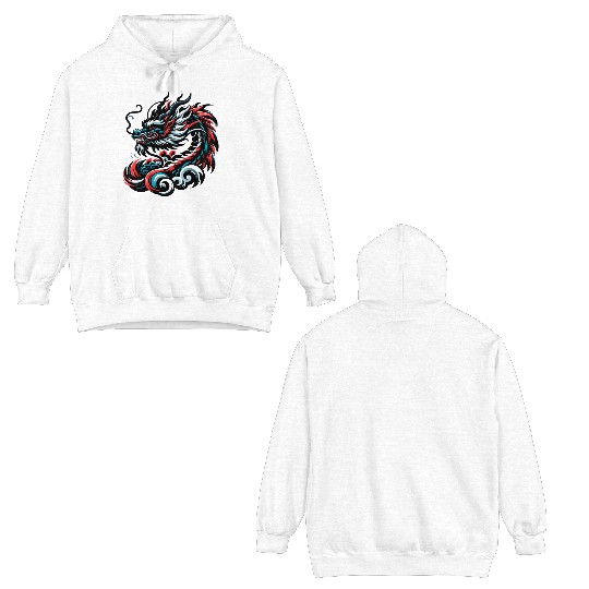 Colorful Chinese Dragon Artwork Essentials Double Sided Hoodies