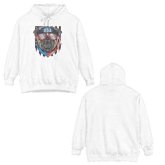 Patriotic Pooch - American Spirit Dog Double Sided Hoodies