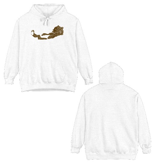 bathing brown bear Double Sided Hoodies