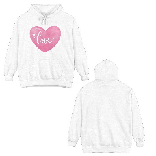 Pink heart Double Sided Hoodies