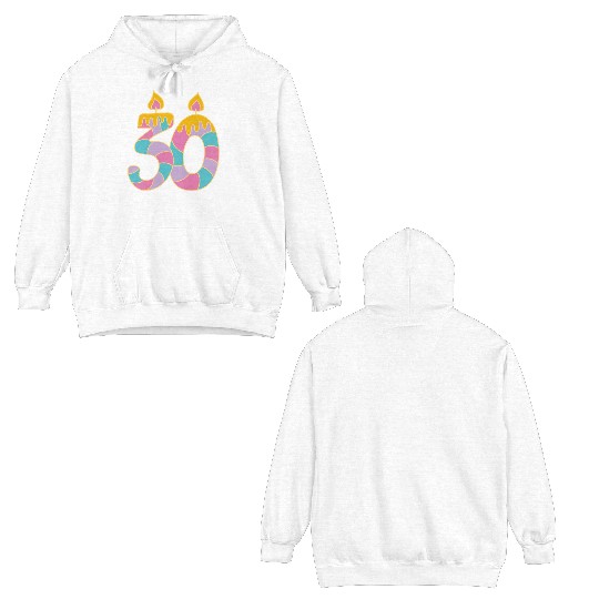 Happy Birthday 30th Age Number Double Sided Hoodies