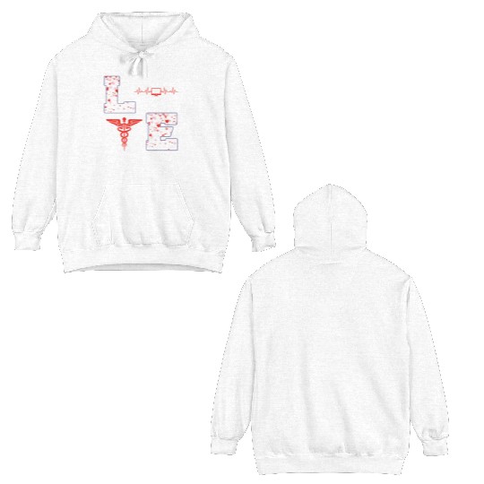 Medical Coder Valentine's Day Design Double Sided Hoodies