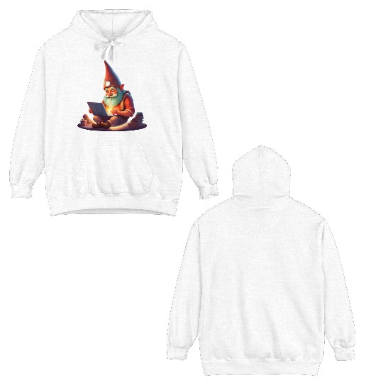 A Father's Day Gnome as a tech-savvy dad Double Sided Hoodies