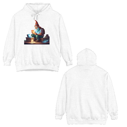 A Father's Day Gnome as a tech-savvy dad Double Sided Hoodies