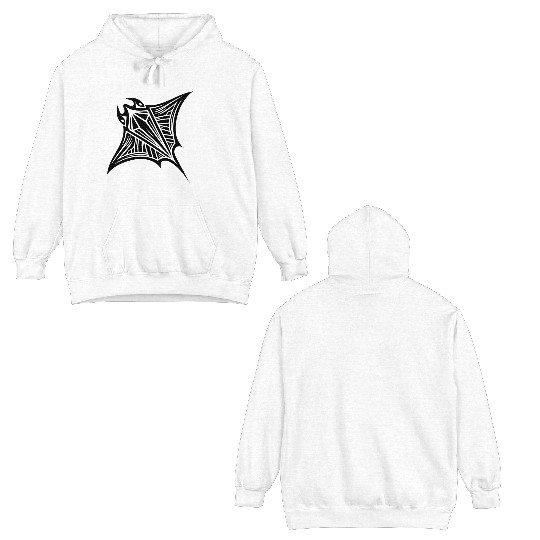 Tribal Manta Ray Tattoo In Underwater Flight Double Sided Hoodies