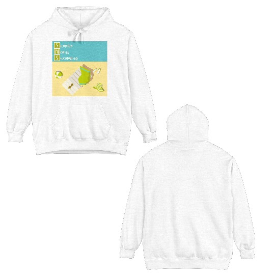 Summer means swimming beach scene Double Sided Hoodies