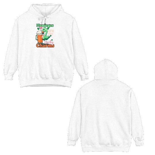 Irish Flamingo St Patricks Flamingos Lucky Charms Double Sided Hoodies