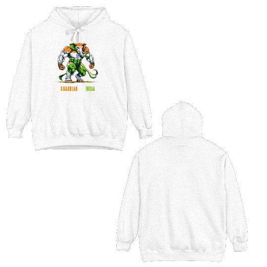 India elephant national flag design Double Sided Hoodies