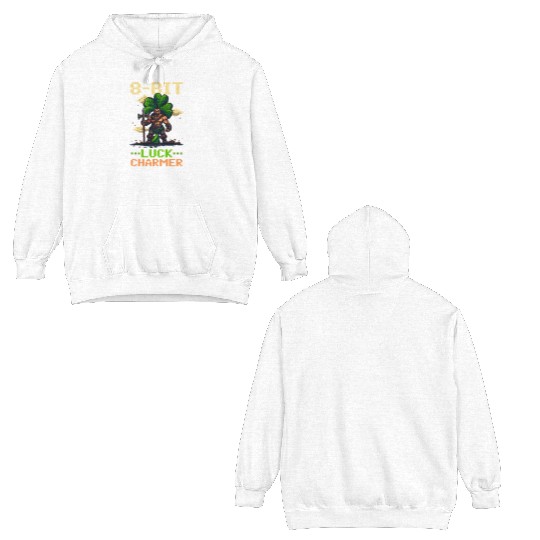 St. Patricks Day Gaming 8-Bit Luck Charmer Double Sided Hoodies
