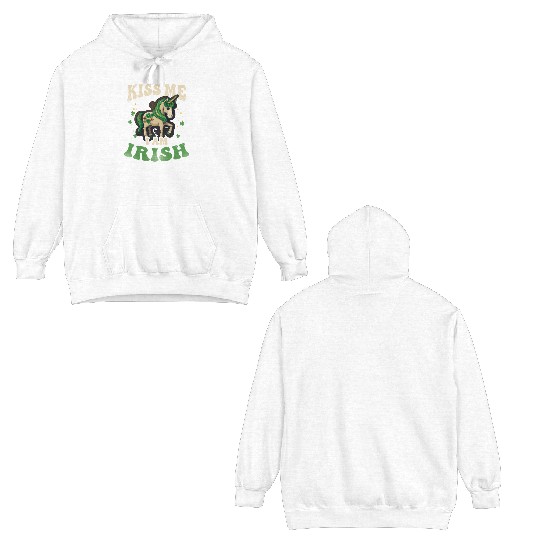 Irish Unicorn St Patricks Kiss Me Irish Double Sided Hoodies