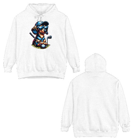 Golf Sport Dachshund Wiener Dog Lover Design Double Sided Hoodies