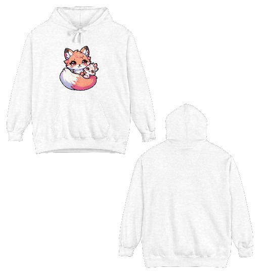 Proud Mother Fox With Her Fox Cub for Mother's Day Double Sided Hoodies