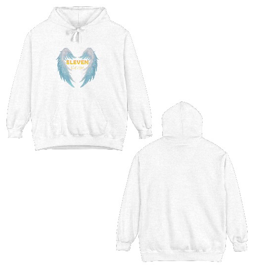 11 11 angel number with positive quote Double Sided Hoodies