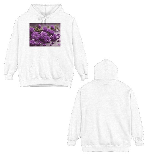 Purple Petals Double Sided Hoodies