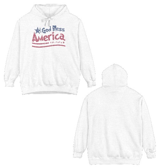 God Bless America Lovers Independence Double Sided Hoodies