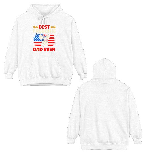 French Bulldog BEST FRENCHIE DAD EVER USA Double Sided Hoodies