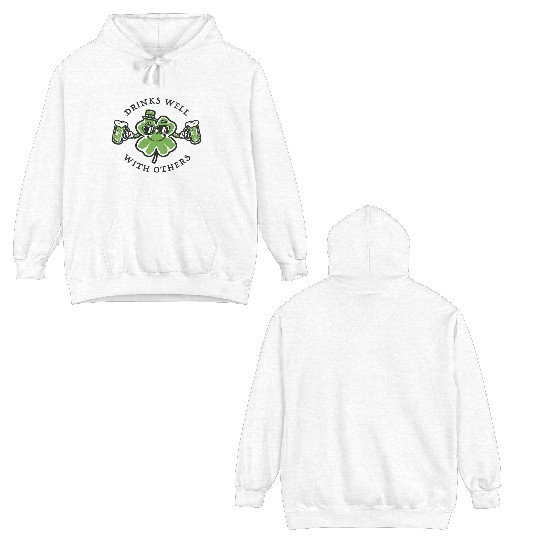 Drinks Well Funnyin St. Pattys Day Drinking Double Sided Hoodies