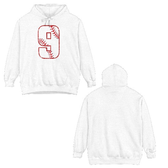 "Vintage 9: Classic Baseball Double Sided Hoodies"