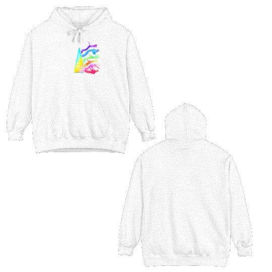 Funny Science Nerd, Geek Cat Physics Rainbow Double Sided Hoodies