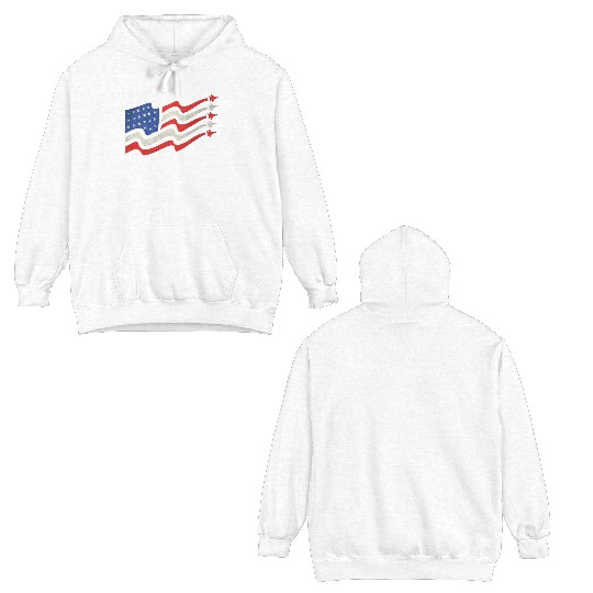 American Flag Apparel with Jet 4th of July Double Sided Hoodies