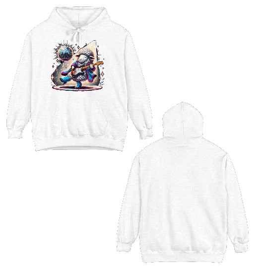 Disco Ball Guitar Sheep Double Sided Hoodies