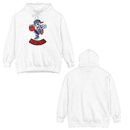 Basketball Skeleton: Slam Dunk Double Sided Hoodies