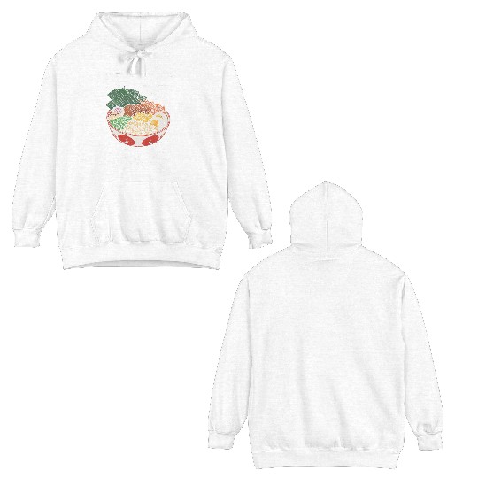 Powered By Ramen Anime Japanese Soup Cup Noodle Double Sided Hoodies