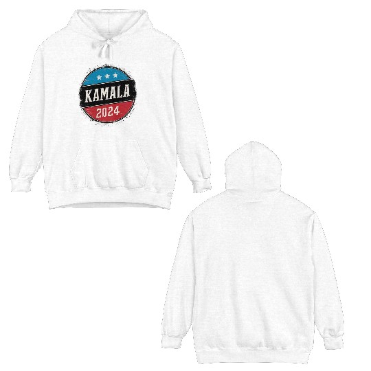 Kamala Harris 2024 Retro Button Election Double Sided Hoodies