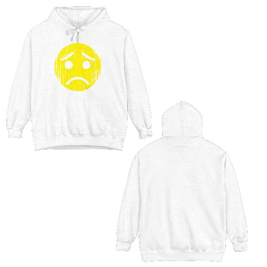 Depressed Emoticon Double Sided Hoodies