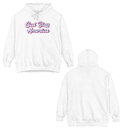 God Bless America Patriotic Design for Proud Double Sided Hoodies
